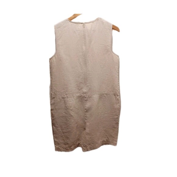 Eileen Fisher Women's Beige 100% Organic Linen Sleeveless Romper Size S/P - Picture 4 of 10